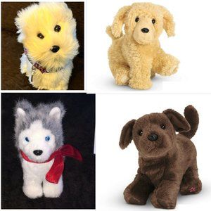 American Girl Pet Dogs Lot Chocolate Chip, Honey, Pepper and 1st Ed 2000 Coconut